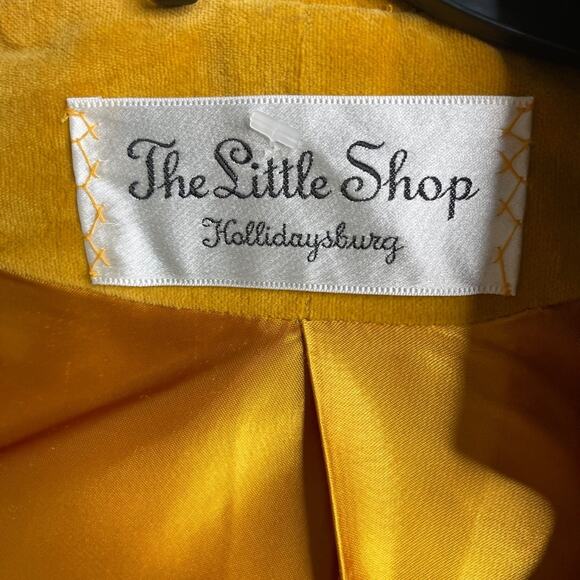 Vintage Women Mustard Velvet Coat 1960 Size S - Picture 10 of 10